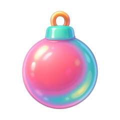 Obraz premium PNG Colorful glossy Christmas ornament