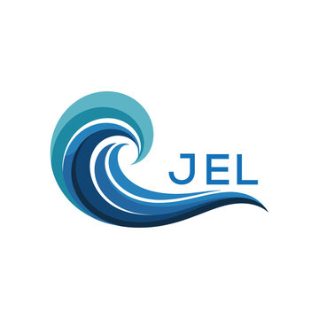 Wave Ocean Logo Design with Text JEL Later Logo, Creative Ocean Wave Symbol with Text 
