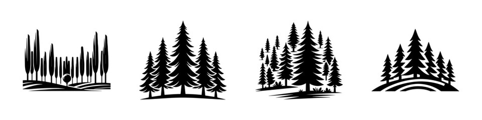 Obraz premium Forest Silhouette Collection: Natures Artistic Expressions.