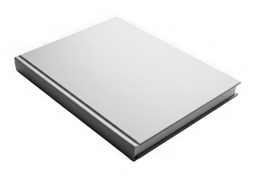 Blank hardcover book for text or design placements isolated studio shot isolated on transparent background