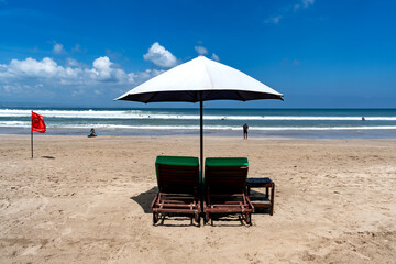 Parasol in Legian beach, Bali, Indonesia