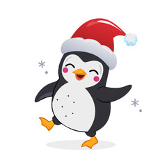Fototapeta premium penguin with santa hat