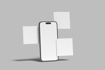 Phone and social media post blank mockup