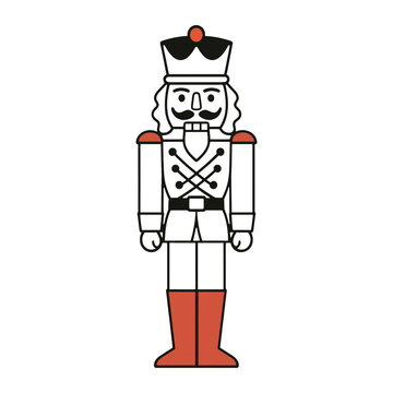 PNG Classic wooden nutcracker soldier illustration.