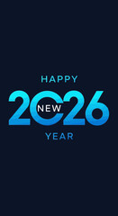 Happy New Year 2026 Modern Digital Greeting and Celebration Banner