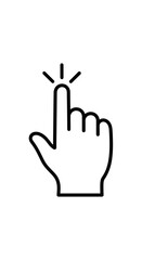 Fototapeta premium Outline Hand Pointer Index Finger Click or Tap Interaction Icon