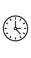 Minimalist Outline Analog Clock Face Time and Schedule Icon