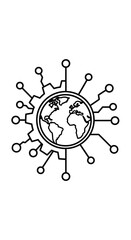 Global Technology and Digital Engineering Network Icon