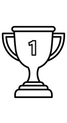 Top Place Number One Trophy Outline Icon