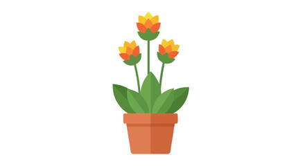 Potted Flowering Plant Icon PNG – Houseplant Flowerpot Clipart Vector