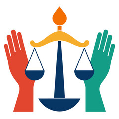 Equality awareness minimal hands balance compassion vector illustration