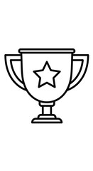 Outline Trophy Icon PNG – Winner Cup Star Clipart Vector Graphic