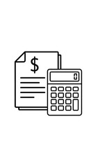 Financial Accounting Budget Calculator and Document Icon