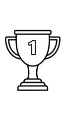 Simple Outline First Place Winner Trophy Cup Icon