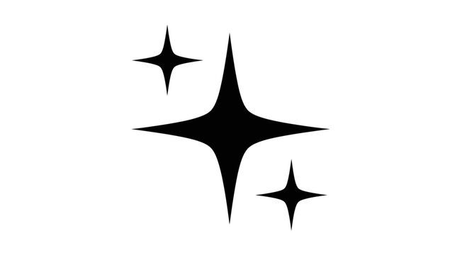Black Sparkle Icon PNG &ndash; Shimmering Star Twinkle Clipart Graphic