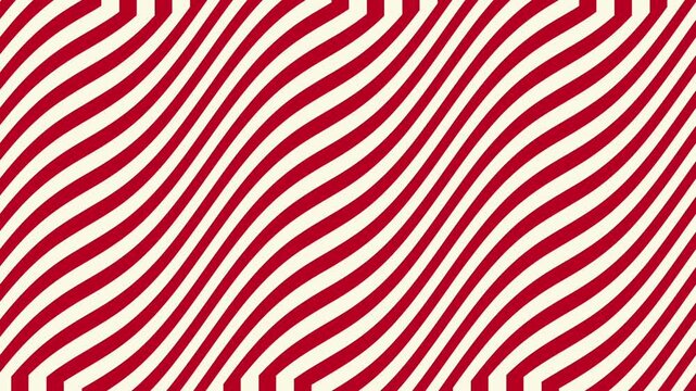 Red and white wavy candy cane stripe pattern.