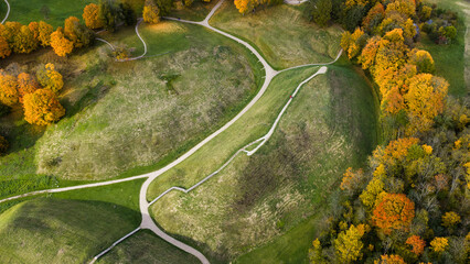 Kermave mound in golden autumn