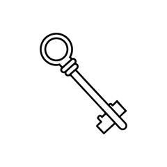 Silhouette Of Key Vector Clipart On White Background