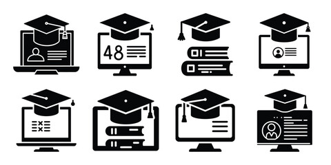 e learning minimal icon set