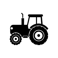 Obraz premium Silhouette Of Tractor Vector Clipart On White Background