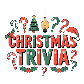 Christmas Trivia Game Fun Festive Quiz with Holiday Elements and Question Marks