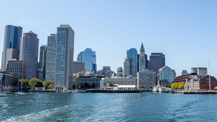The skyline of downtown Boston viewed from water front