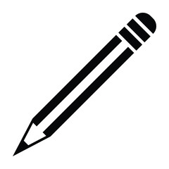 A icon of pencil symbol representing writing, creativity, education, drawing, sketching, design, note-taking, art, school tool, and graphic illustration isolated on white backgrou