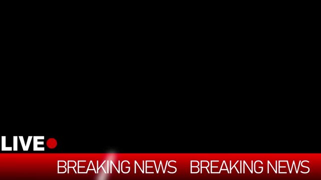 breaking news template with text animation, live and blue background. Modern news live streaming TV broadcast backdrop