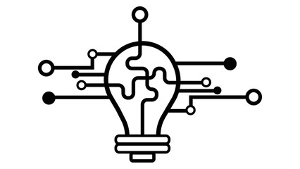 Light bulb innovation icon. Light bulb and cog inside. inspiration symbol isolated on transparent background