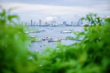 View of the sea and Pattaya City, Thailand.