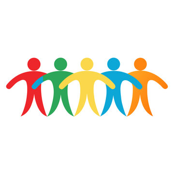 Inclusive society abstract human chain design community togetherness vector illustration