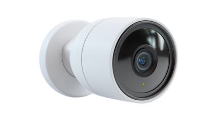 Security camera mounted on a wall for monitoring and surveillance in an urban setting Generative AI