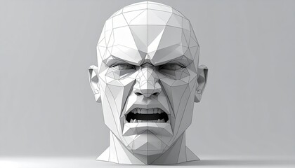 Angular male head geometric design