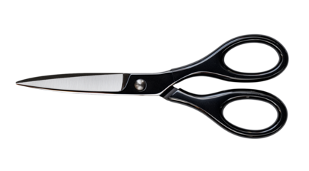Black scissors with shiny blades on a white background ideal for crafting, office use, or general cutting tasks Generative AI