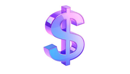 Fototapeta premium A three-dimensional, glossy, gradient-filled dollar sign against a stark black background