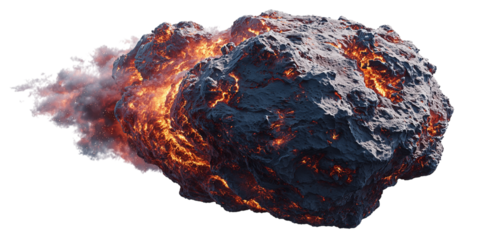 Volcanic rock erupts while spewing red-hot lava and ash into the air over a fiery scene Generative AI