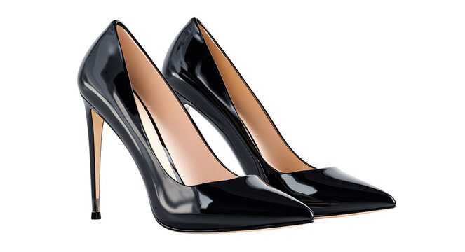 Elegant black high heels with pointed toes and stiletto heels perfect for a formal event or special occasion Generative AI