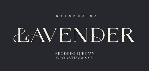 Elegant logo font. Classic luxury typescript with serifs and flowing lines. Typography for fashion logos, wedding invitations, and cards. Vintage calligraphy. Vector collection