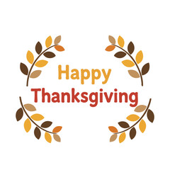 Happy Thanksgiving Olive Branch Wreath Circle Frame Vector