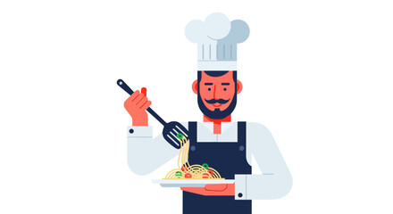 Chef Prepares Plate With Delicious, Freshly Made Pasta For Gourmet Cuisine