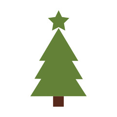 Christmas Tree: A simple Christmas tree stands tall, adorned with a shining star at its apex. Representing festive joy and holiday spirit. 