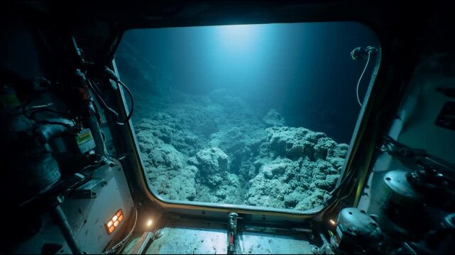 Deep Sea Exploration: Submersible View of the Ocean Floor