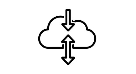 Conceptual Illustration Depicting Network Cloud Data Upload And Download Processes