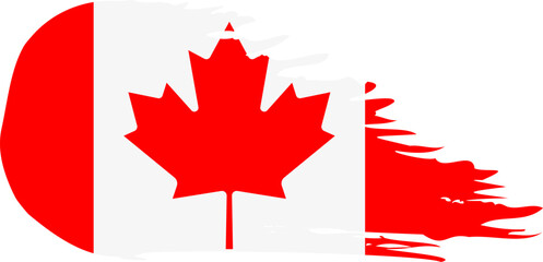 Obraz premium Canada comet flag fly, grunge brush vector