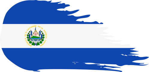 El Salvador comet flag fly, grunge brush vector