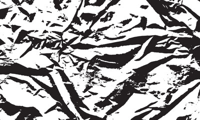 Grunge texture background with crumpled paper effect isolated on transparent background