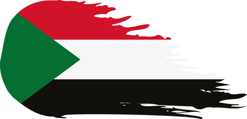 Sudan comet flag fly, grunge brush vector © gladder
