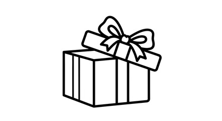 Obraz premium Elegant Black And White Gift Box With a Beautiful Bow Isolated on Black Background