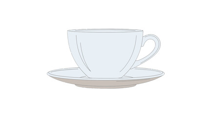 Fototapeta premium Elegant Coffee Cup And Saucer Illustration Against a Black Backdrop for Various Uses