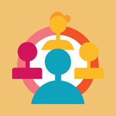 Gender equality concept icon diverse people flat clean vector illustration